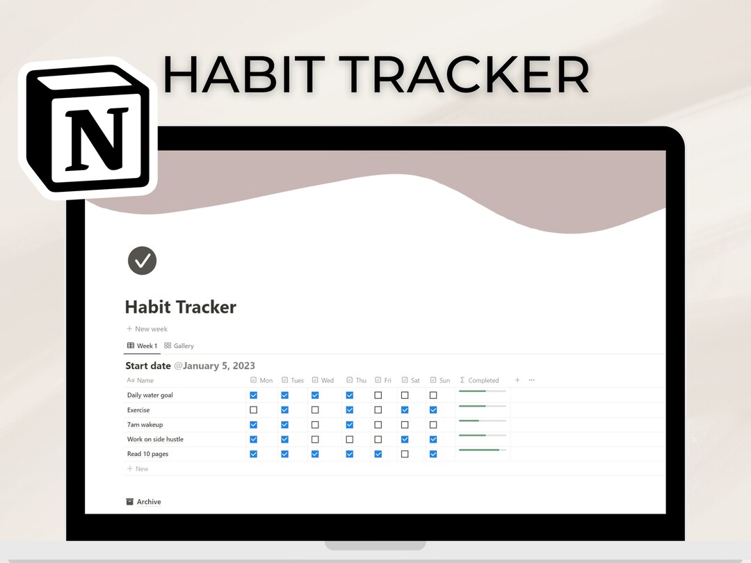 Notion Template Habit Tracker | Notion Dashboard, All in One Notion ...