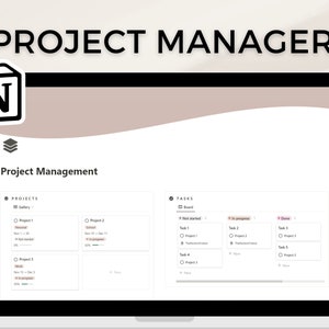 Notion Template Project Manager | Notion Dashboard, All in One Notion Templates, Notion Planner