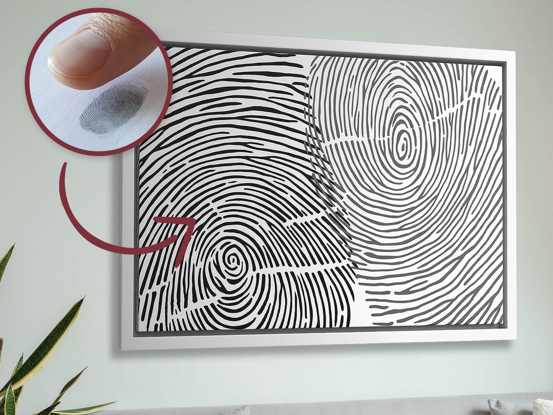 One of a Kind : Fingerprints Abstract on Canvas - Customizable on ...