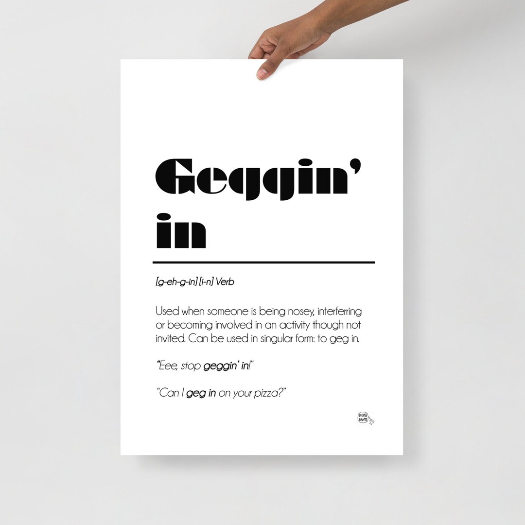 Scouse Word Definition Poster Geggin' In Etsy