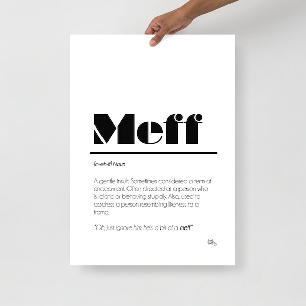 Scouse Word Definition Poster: Meff