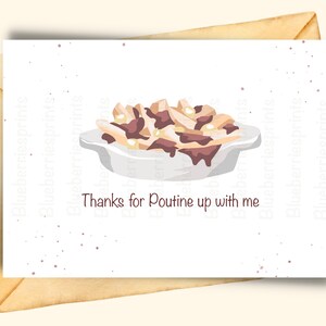 Poutine divertente carta Canada Quebec carta d'amore digitale carta canadese divertente carta canadese biglietti d'auguri stampabili carta gioco di parole canadese