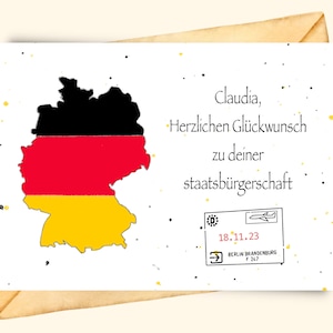 Personalisierte deutsche Staatsbürgerschaftskarte, Einwanderung Deutschland Deutsch werden, herzlichen Glückwunsch neue deutsche Staatsbürgerkarte Deutschland herzlichen Glückwunsch