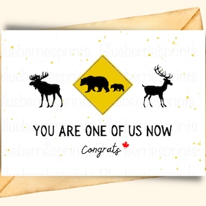 Carte de citoyenneté canadienne Immigration Canada Devenir carte canadienne félicitations nouvelle carte canadienne wapiti oie ours canadien instantané canadien hein