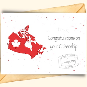 Carte de citoyenneté canadienne personnalisée Immigration Canada Devenir Canadien félicitations nouvelle carte instantanée canadienne canadien hein félicitations