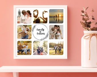 Personalized Family Photo Collage, Custom Template, Canva Personalized Photo Template, Family is Forever, 12X12