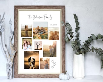 Family Photo Collage, Poster Template, Custom Gift, Canva Template, Digital Gift for Her, Personalized Gift, Photo Collage