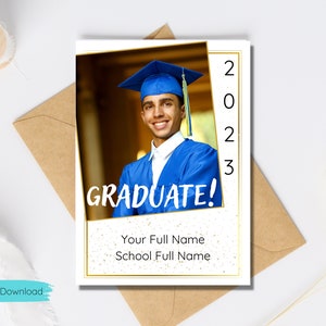 Graduierung Ankündigung Vorlage, Klasse von 2023, Graduierung Party Einladung, Graduierung Karten Vorlage, Canva, digitaler Download, Grad Invite