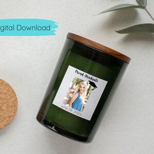 Printable Candle Labels Template, Modern Candle Label Design, Custom Candle Label Template, Editable in Canva, Graduation Favor