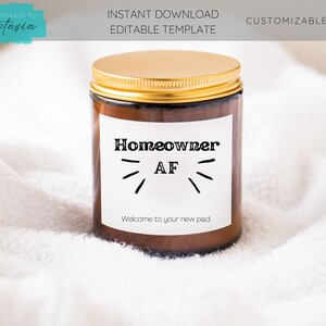 Printable Candle Labels Template, Modern Candle Label Design, Custom Candle Label Template, Editable in Canva