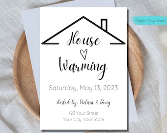 Housewarming Party Invitation Template, Minimal Housewarming Party, BBQ Party, Housewarming Party Invitation, You're Invited