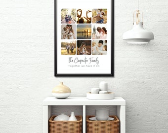 Family Photo Collage, Photo Gift, Poster Template, Custom Gift, Canva Template, Digital Gift for Her, Personalized Gift, Memory Collage