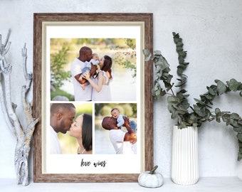 Family Photo Collage, Poster Template, Custom Gift, Canva Template, Digital Gift for Her, Personalized Gift, Photo Gift