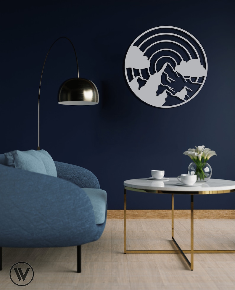 Mountain Metal Wall Art, Nature Wall Decor, Bedroom Wall Decor, Hill