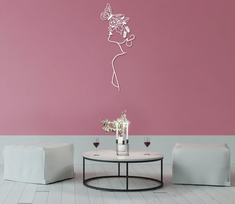 Female Body Metal Wall Art, Woman Body Naked Wall Decor, Woman Face