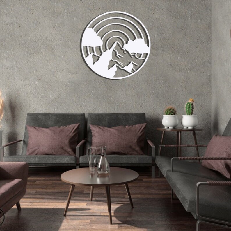 Mountain Metal Wall Art, Nature Wall Decor, Bedroom Wall Decor, Hill