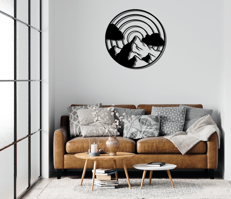 Mountain Metal Wall Art, Nature Wall Decor, Bedroom Wall Decor, Hill