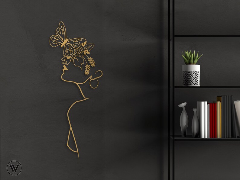 Female Body Metal Wall Art, Woman Body Naked Wall Decor, Woman Face