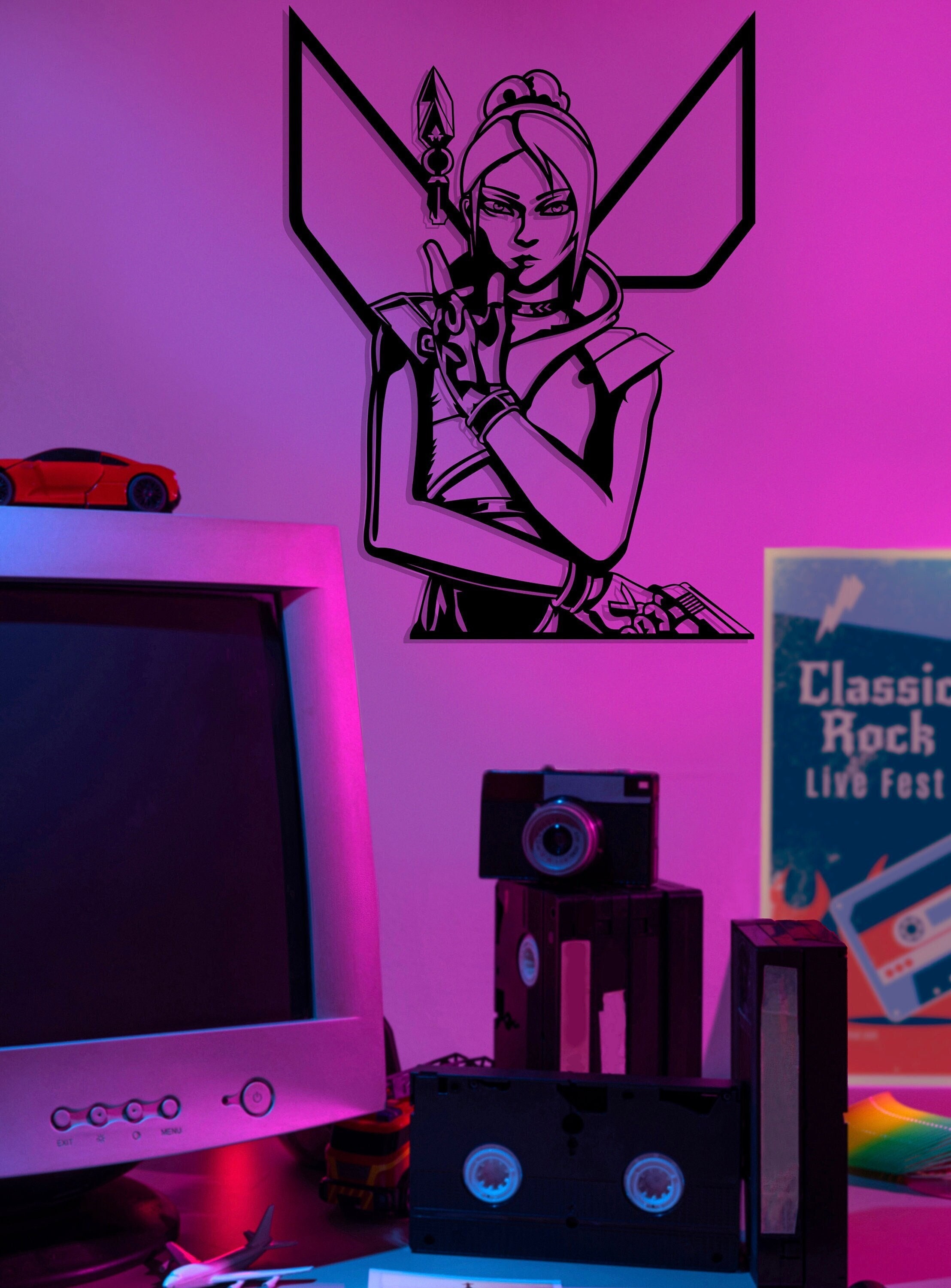 Jett Metal Wall Art, Valorant Wall Decor, Jet Portrait Art, Gifts for