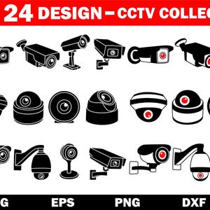 Cctv sign SVG, Security Camera SVG, Cctv sign Clipart, outdoor Cctv symbol, Cctv logo, Public Cctv sign Vector, Pdf Png Eps Dxf
