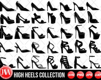 high heels SVG, women shoes SVG, high heels Clipart, high heels glossy silhouette, high heels vector Cut file for Cricut, Pdf Png Eps Dxf