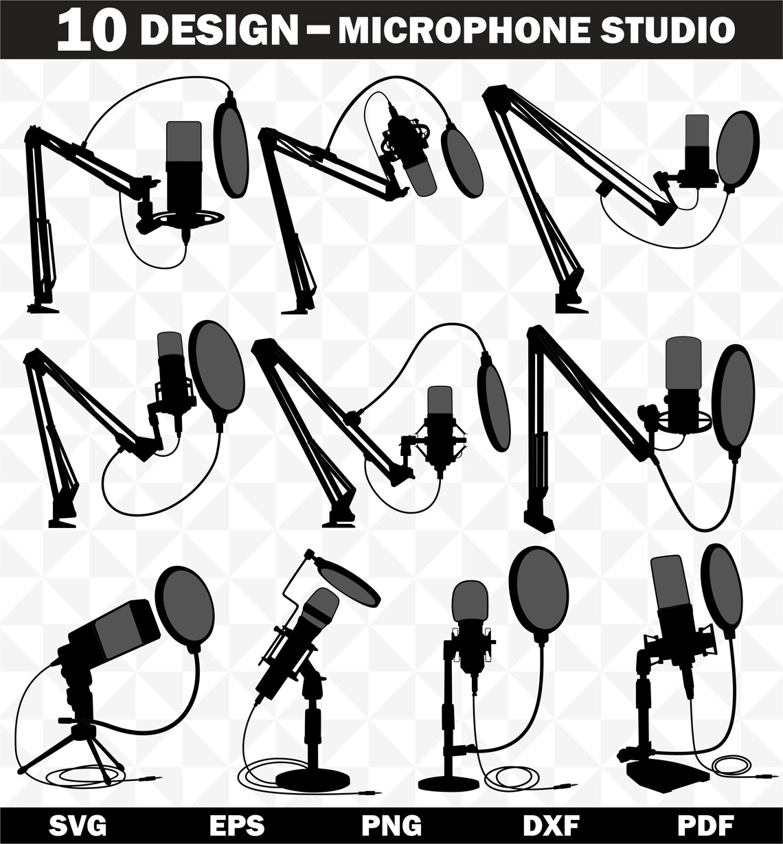 Condenser Svg Condenser Microphone SVG, Condenser Microphone Clipart, Studio ...