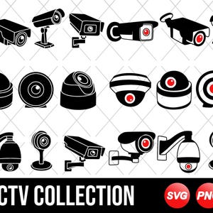 Cctv sign SVG, Security Camera SVG, Cctv sign Clipart, outdoor Cctv symbol, Cctv logo, Public Cctv sign Vector, Pdf Png Eps Dxf