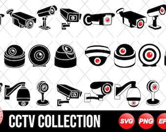 Segnale CCTV SVG, Telecamera di sicurezza SVG, Clipart segnale CCTV, simbolo CCTV per esterni, logo CCTV, Segnale CCTV pubblico vettoriale, Pdf Png Eps Dxf