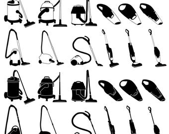 Aspiradora SVG, Aspiradora inalámbrica SVG, Servicio de limpieza Clipart, Archivo de corte vectorial de aspiradora para Cricut, Pdf Png Eps Dxf