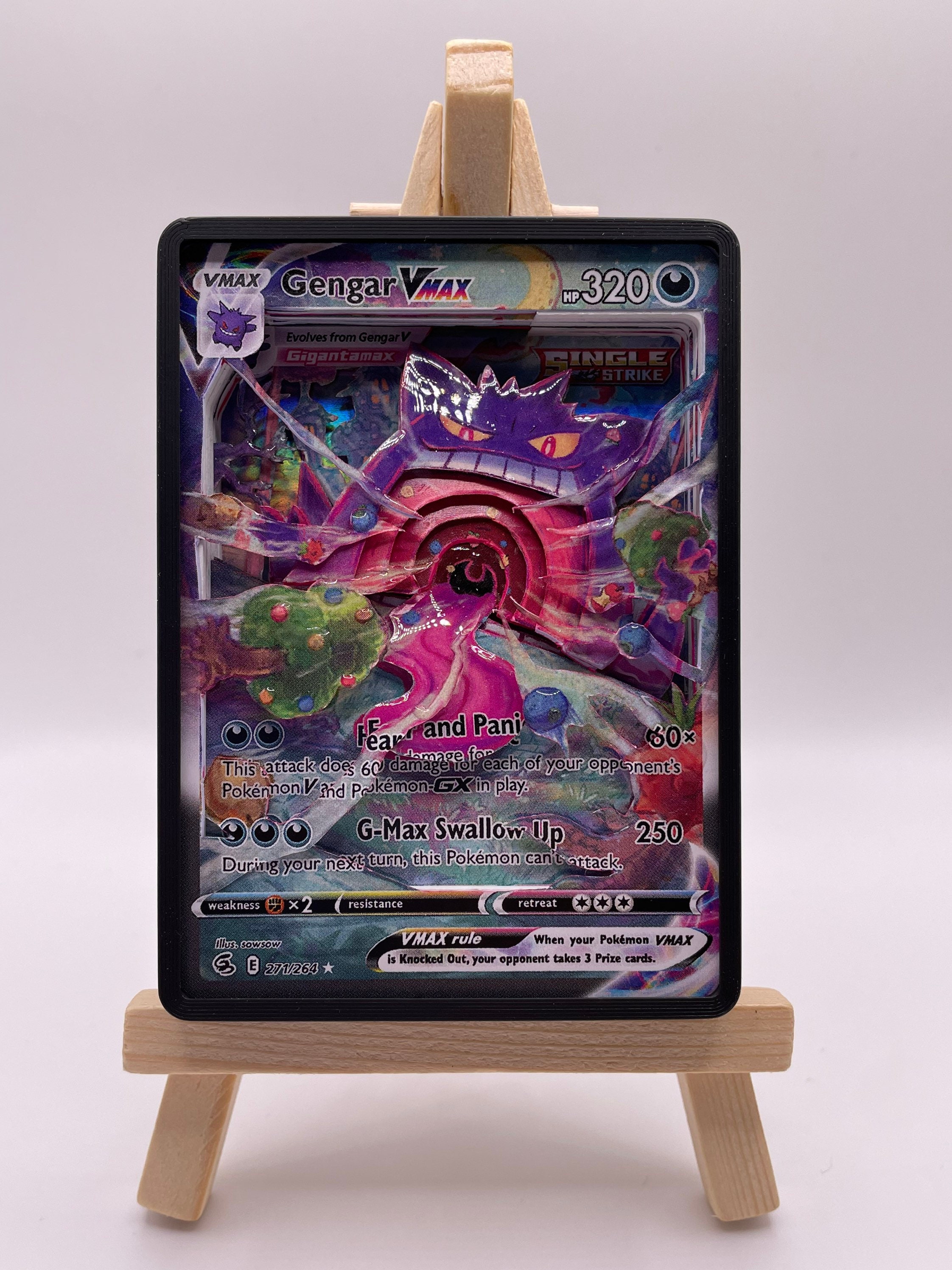 Gengar VMAX Alt Art - Fusion Strike (3D Card / Shadowbox )