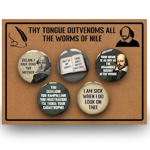 Spille divertenti con insulti shakespeariani, set da 5