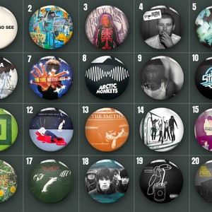 Indie Alternative Pin Badges | Indie Rock Folk Pop Emo | Music Band Pin Buttons | High Quality | Fast Delivery | 32mm/1.25"