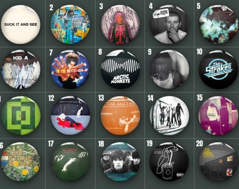 Indie Alternative Pin Badges | Indie Rock Folk Pop Emo | Music Band Pin Buttons | High Quality | Fast Delivery | 32mm/1.25"