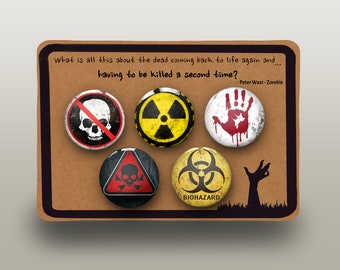 Zombie Pin Badge Buttons