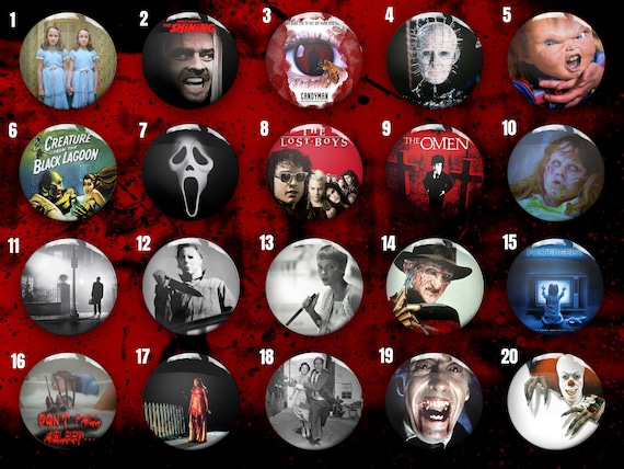 Horror Movie Pin Badge Buttons