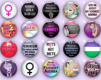 Feminist Pin Badges | Womens Rights | Equality | Activist | Empowerment | Gender Equlity| Handmade | Fast Delivery | 32mm/1.25" buttons
