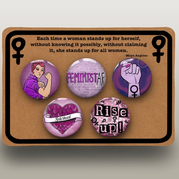 Feminist Pin Badges | Feminism | Women's Rights | Equality Now | Feminist Art Print | Jewellery Accessories   | Sisterhood Gift | Birthday |