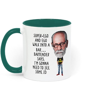 Taza divertida de regalo de psicología / Chiste de Freud / Estudiante de psicología / Profesor / Maestro / Terapeuta / Psicodinámica / Idea de regalo para psicólogo /