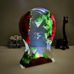 Back to School Gift 2025 , Headphone Stand, Resin lamp, Resin night light, personalization Gift, Resin art , Epoxy Lamp, Gift for Gamer