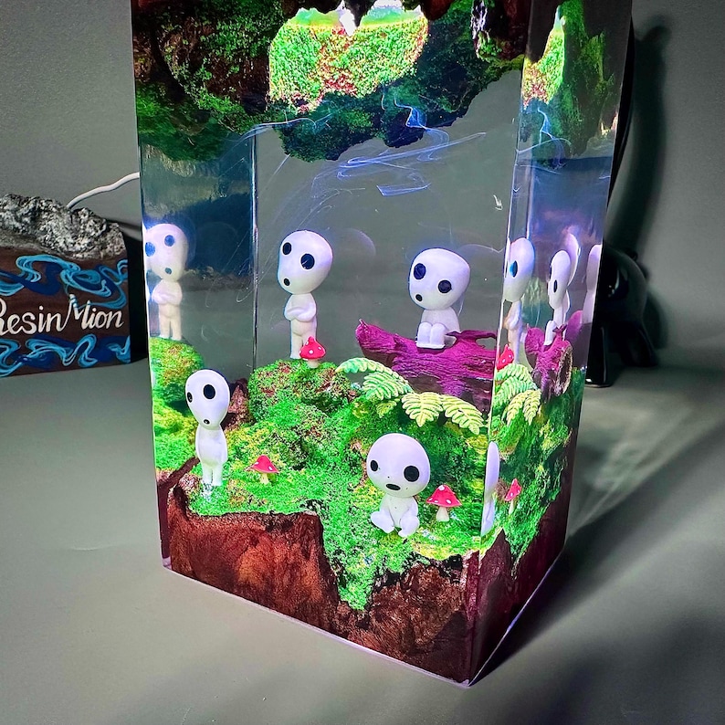 Epoxy resin lamp,Desk Decor,Resin Art Lamp,custom resin lamp,gift for Kids,Gift for anime fans,gift for lover,Gift for Sister image 4