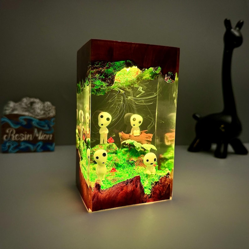 Epoxy resin lamp,Desk Decor,Resin Art Lamp,custom resin lamp,gift for Kids,Gift for anime fans,gift for lover,Gift for Sister image 9