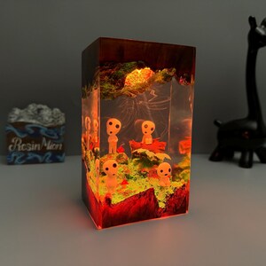 Epoxy resin lamp,Desk Decor,Resin Art Lamp,custom resin lamp,gift for Kids,Gift for anime fans,gift for lover,Gift for Sister image 8