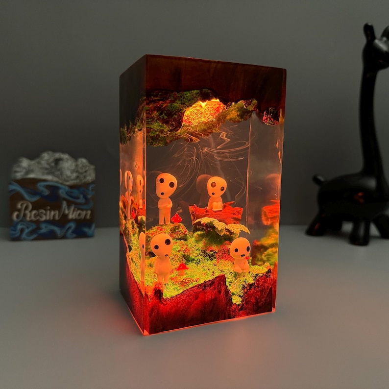 Epoxy resin lamp,Desk Decor,Resin Art Lamp,custom resin lamp,gift for Kids,Gift for anime fans,gift for lover,Gift for Sister image 8