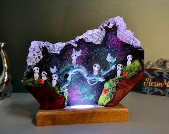 Mother&#39;s day Gift, Customer Anime Resin Lamp, Epoxy Resin Lamp, Gift for Kids, Gift for Girlfriend&#39;s, Gift for mom, Gift for dad, Desk Decor