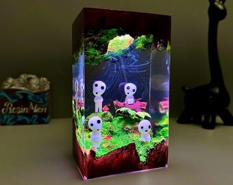 Epoxy resin lamp,Desk Decor,Resin Art Lamp,custom resin lamp,gift for Kids,Gift for anime fans,gift for lover,Gift for Sister