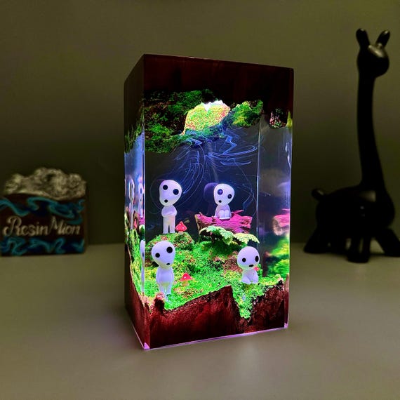 Epoxy resin lamp,Desk Decor,Resin Art Lamp,custom resin lamp,gift for Kids,Gift for anime fans,gift for lover,Gift for Sister