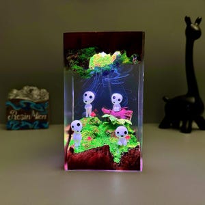 Epoxy resin lamp,Desk Decor,Resin Art Lamp,custom resin lamp,gift for Kids,Gift for anime fans,gift for lover,Gift for Sister image 7