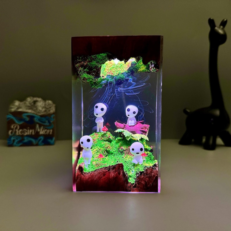Epoxy resin lamp,Desk Decor,Resin Art Lamp,custom resin lamp,gift for Kids,Gift for anime fans,gift for lover,Gift for Sister image 7
