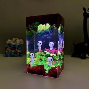Epoxy resin lamp,Desk Decor,Resin Art Lamp,custom resin lamp,gift for Kids,Gift for anime fans,gift for lover,Gift for Sister image 2