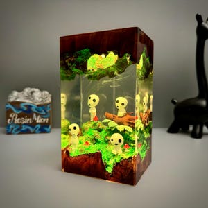 Epoxy resin lamp,Desk Decor,Resin Art Lamp,custom resin lamp,gift for Kids,Gift for anime fans,gift for lover,Gift for Sister image 3